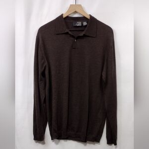 J. Ferrar 100% Merino Wool Sweater Men's M Brown Boho Retro 90s Minimalist
